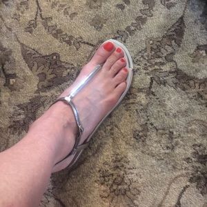 Silver & Bronze Sandals, Size 9.5. True to Size